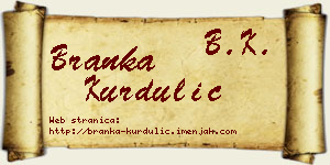 Branka Kurdulić vizit kartica